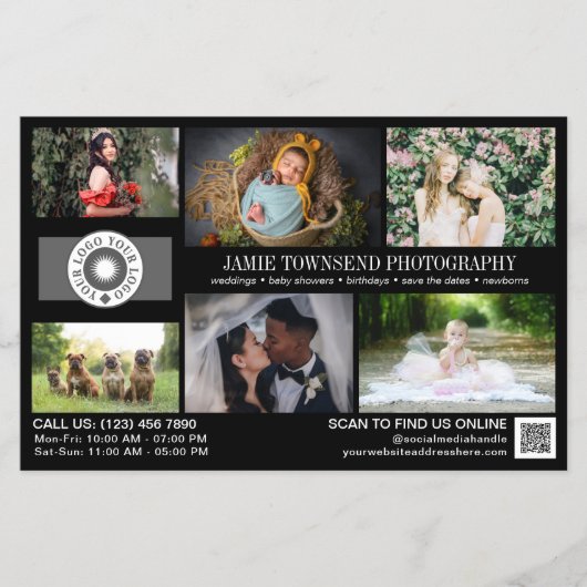 Zwart Fotosjabloon Professionele Fotografie Flyer (Voorkant)