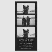 Zwart Fotostrook Magnetische Bruiloft Save The Dat (Voorkant)