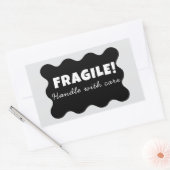 Zwart Fragiel handvat met zorg Zakelijk Rechthoekige Sticker (Envelop)