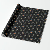 🖤 Zwart Frankenstein inpakpapier 💀🎃 (Uitgerold)