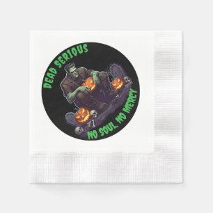 🖤 Zwart Frankenstein Papier Borden 💀🎉 Servet