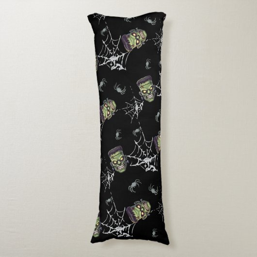 🖤 Zwart Frankenstein Sierkussen 💀🛋️ Lichaamskussen (Voorkant Verticaal)