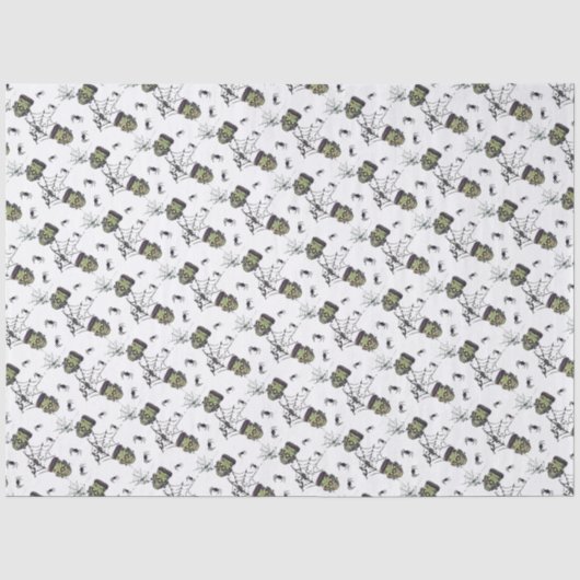 🖤 Zwart Frankenstein Weefselpapier 💀🎃 Tissuepapier (Voorkant)