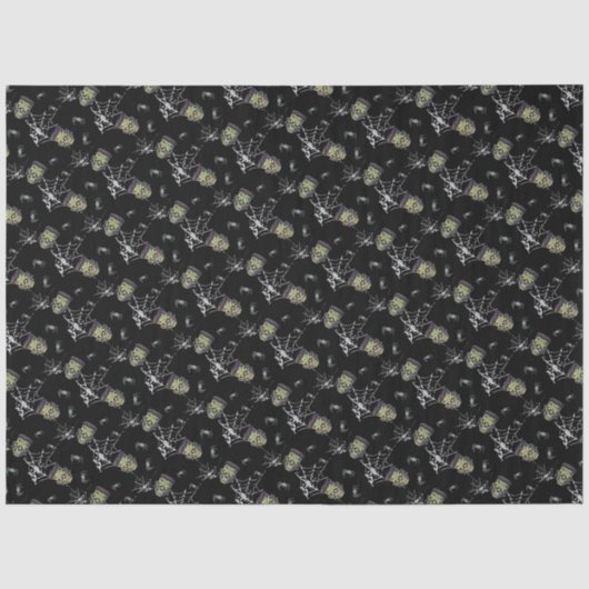 🖤 Zwart Frankenstein Weefselpapier 💀🎃 Tissuepapier (Voorkant)