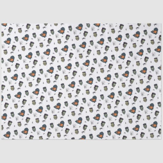 🖤 Zwart Frankenstein Weefselpapier 💀🎃 Tissuepapier (Voorkant)