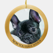 Zwart Frans Bulldog gepersonaliseerd gedenkteken Keramisch Ornament (Achterkant)