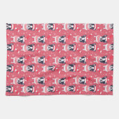 Zwart Frans Bulldog Kerst Keukenhanddoek (Horizontaal)