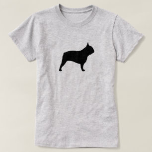 Zwart Frans Bulldog Silhouet   Franse hond T-shirt