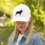 Zwart Frans Bulldog silhouet franse hond Trucker Pet<br><div class="desc">Een coole Franse minnaar's trucker hoed. Zwart Frans Bulldog silhouet. Unisex maat past bij de meeste tieners en volwassenen.</div>