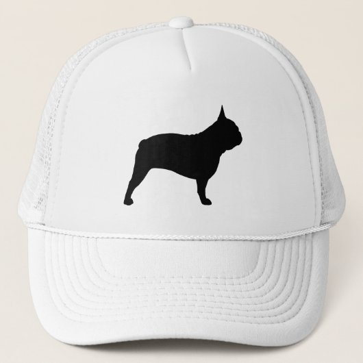 Zwart Frans Bulldog silhouet franse hond Trucker Pet (Voorkant)
