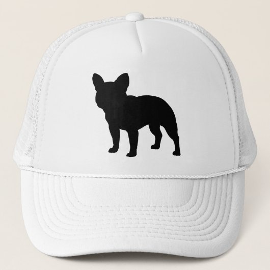Zwart Frans Bulldog Silhouette Frans Lover's Trucker Pet (Voorkant)