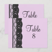 Zwart Frans Lace Table Nummer Briefkaart (Voorkant / Achterkant)