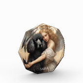 Zwart Frans poedel liefde nooit sterft Memorial Fotoblokken (Links)