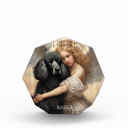 Zwart Frans poedel liefde nooit sterft Memorial Fotoblokken (Voorkant)