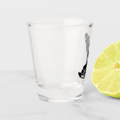 Zwart Freeride Snowboarder Snowboarden Stencil Shot Glas (Links)