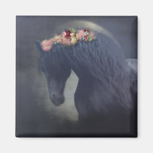 Zwart Friese Paard - Magneet