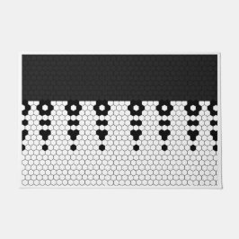 Zwart Fringe Tegel ontwerp Deurmat