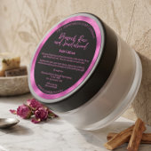 Zwart & Fuchsia Cosmetica Pot Etiket met Ingredien