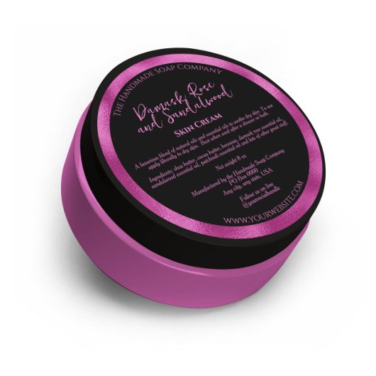 Zwart & Fuchsia Cosmetica potje Label w Ingrediënt