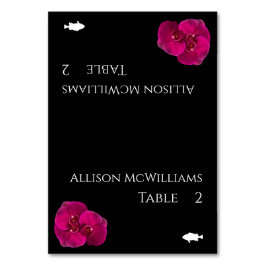 Zwart Fuchsia en White-Modern-Fish Icon- Kaart