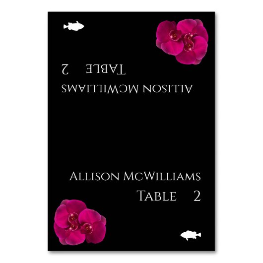 Zwart Fuchsia en White-Modern-Fish Icon- Kaart (Voorkant)