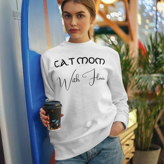 Zwart Funny Script voor Kat Moeder Liefhebbers in Trui