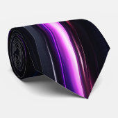 Zwart Futuristisch Abstract Metallisch Ontwerp Stropdas (Opgerold)