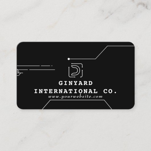 Zwart Futuristisch Modern Programmer Visitekaartje (Voorkant)