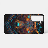 Zwart Futuristisch Neon Beer Samsung Galaxy Hoesje (Achterkant horizontaal)