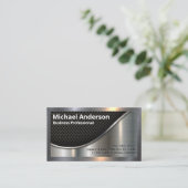 Zwart gaas en metalen rand visitekaartje (Staand voorkant)