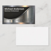 Zwart gaas en metalen rand visitekaartje (Voorkant / Achterkant)