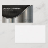 Zwart gaas en metallic zilver visitekaartje (Voorkant / Achterkant)