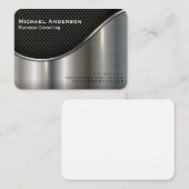 Zwart gaas en metallic zilver visitekaartje (Voorkant / Achterkant)