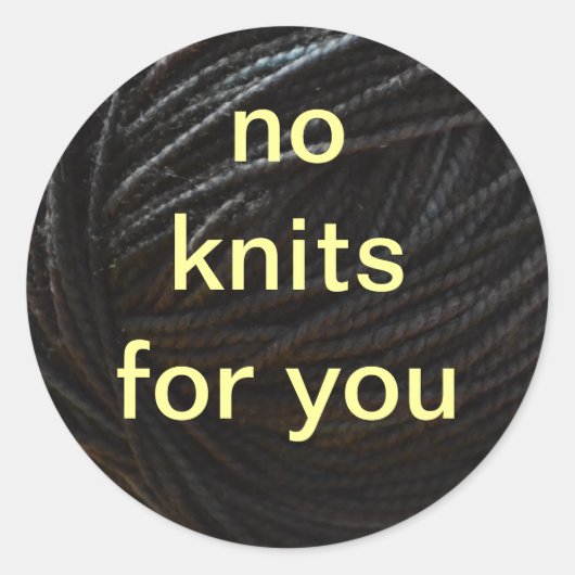 Zwart garen ronde sticker (Voorkant)