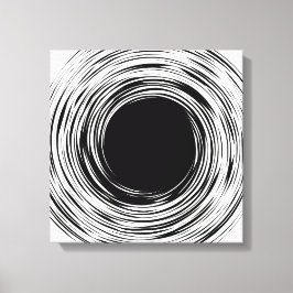 Zwart Gat abstract zwart-wit ontwerp Canvas Afdruk