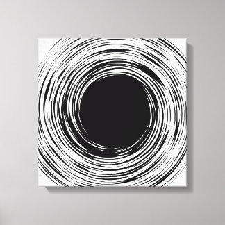 Zwart Gat abstract zwart-wit ontwerp Canvas Afdruk