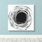 Zwart Gat abstract zwart-wit ontwerp Canvas Afdruk (Insitu (Houten vloer))