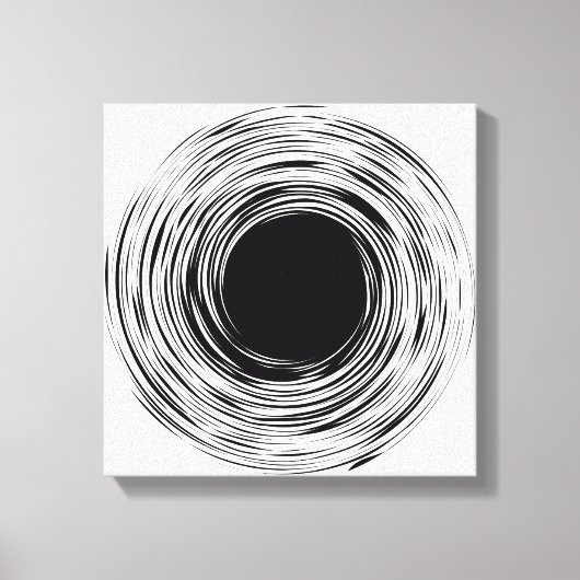 Zwart Gat abstract zwart-wit ontwerp Canvas Afdruk (Voorkant)