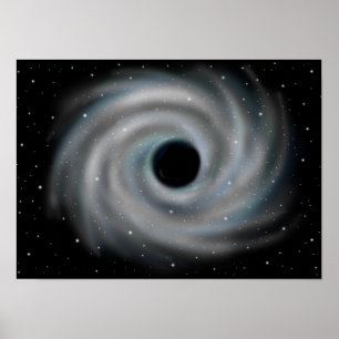 Zwart gat. Afgrond van het universum. Poster
