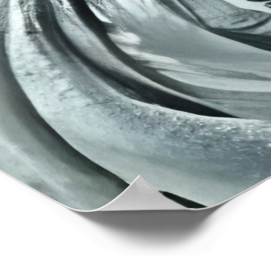 Zwart gat en blauwe gaswolk | AI Art Poster (Hoek)