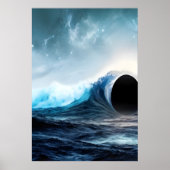 Zwart gat en oceaan | AI Art Poster (Voorkant)