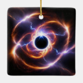 Zwart Gat met Plasma Flares en Verlichting Keramisch Ornament (Achterkant)