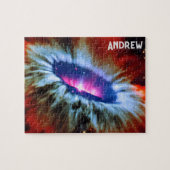 Zwart gat met rode symfonie explosie in de ruimte legpuzzel (Horizontaal)