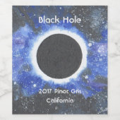 Zwart gat Pinot Gris Wijn Etiket (Enkel label)