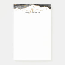 Zwart geanide glitter Script-monogram voor Agate G