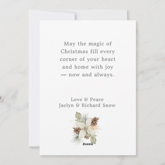 ZWART GEARCHIVEERDE FOTO MINIMAL CHRISTMAS FEESTDAGENKAART (Achterkant)