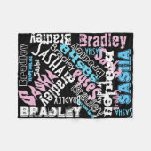 Zwart geblanket Chalkboard Names Fleece Blanket Deken (Voorkant (Horizontaal))
