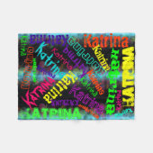 Zwart geblanket kleurrijk, heldere neonnaam, colla fleece deken (Voorkant (Horizontaal))