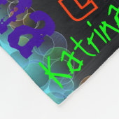 Zwart geblanket kleurrijk, heldere neonnaam, colla fleece deken (Hoek)