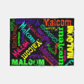 Zwart geblanket kleurrijk, heldere neonnaam, colla fleece deken (Voorkant (Horizontaal))